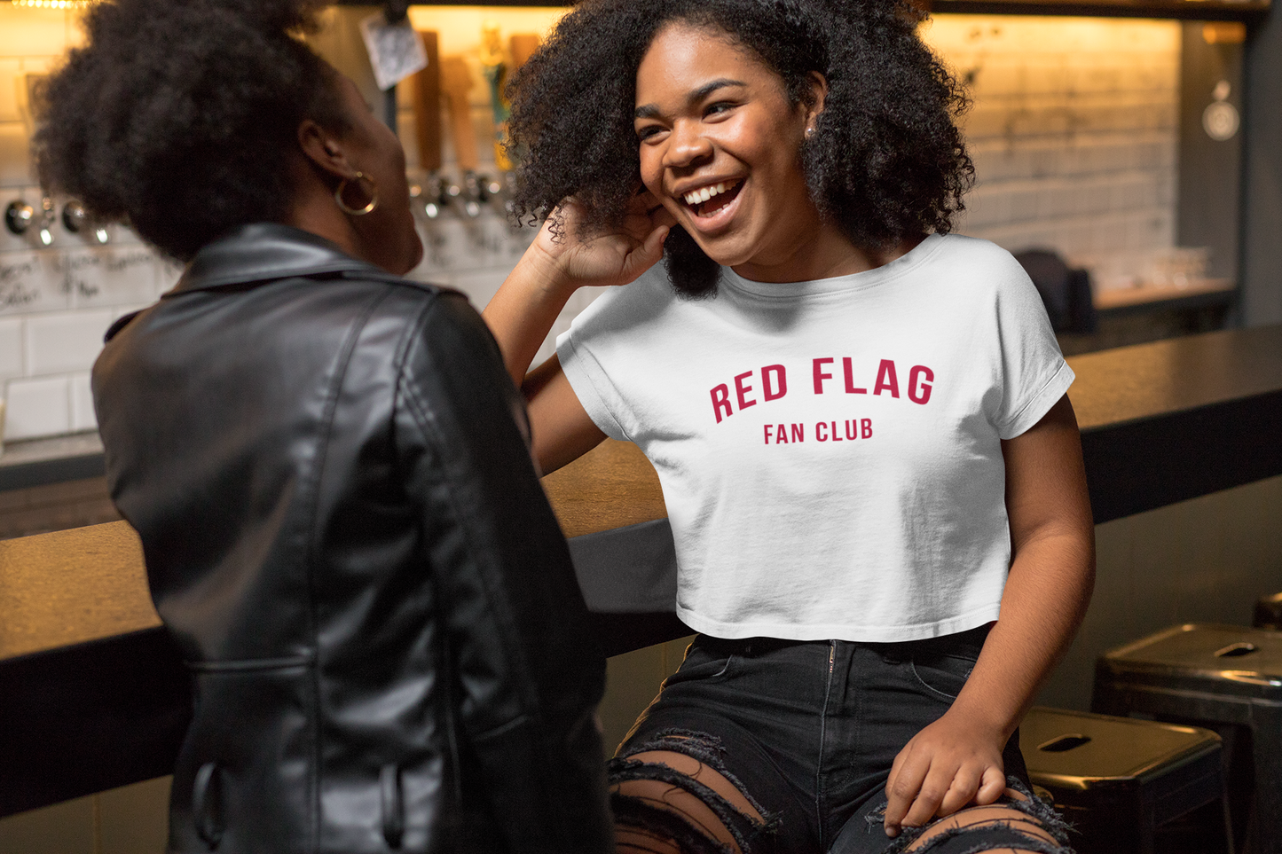 Red Flag Fan Club Crop Top
