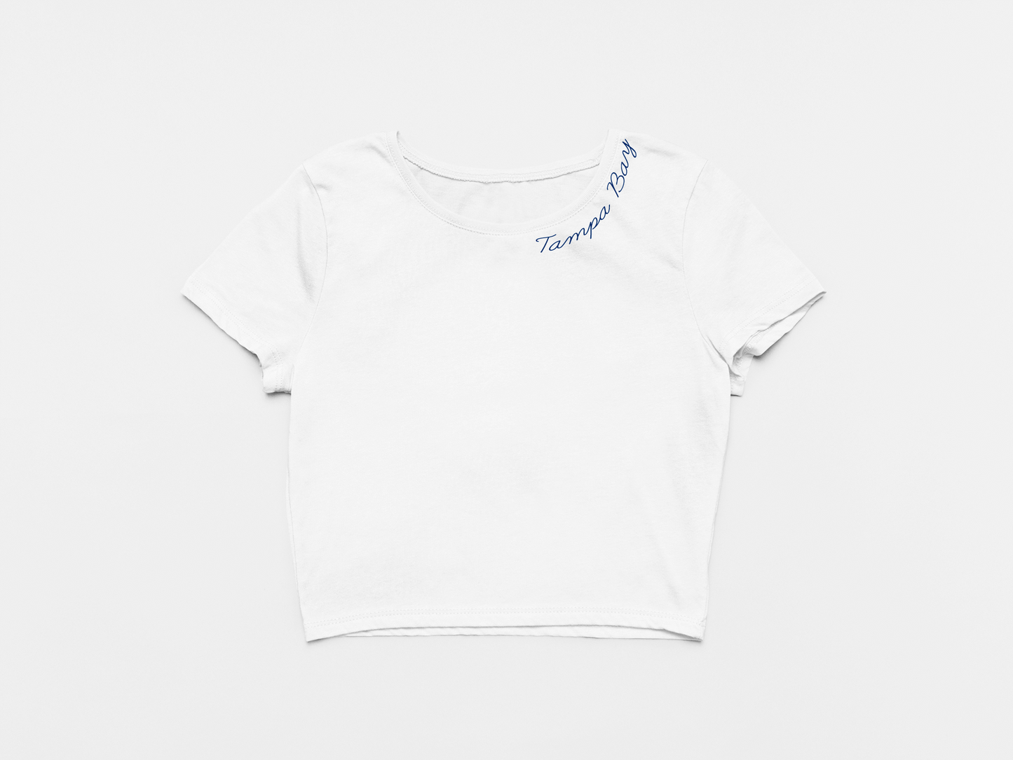 Tampa Bay Neckline - Women's White Crop Top