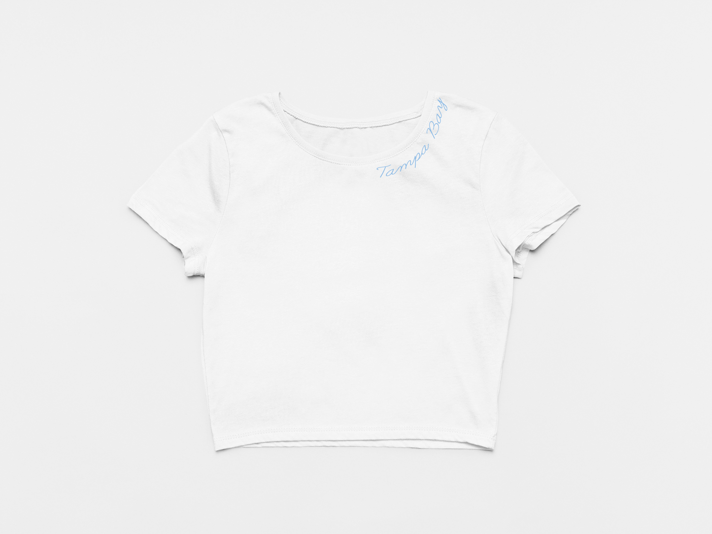 Tampa Bay Neckline - Women's White Crop Top
