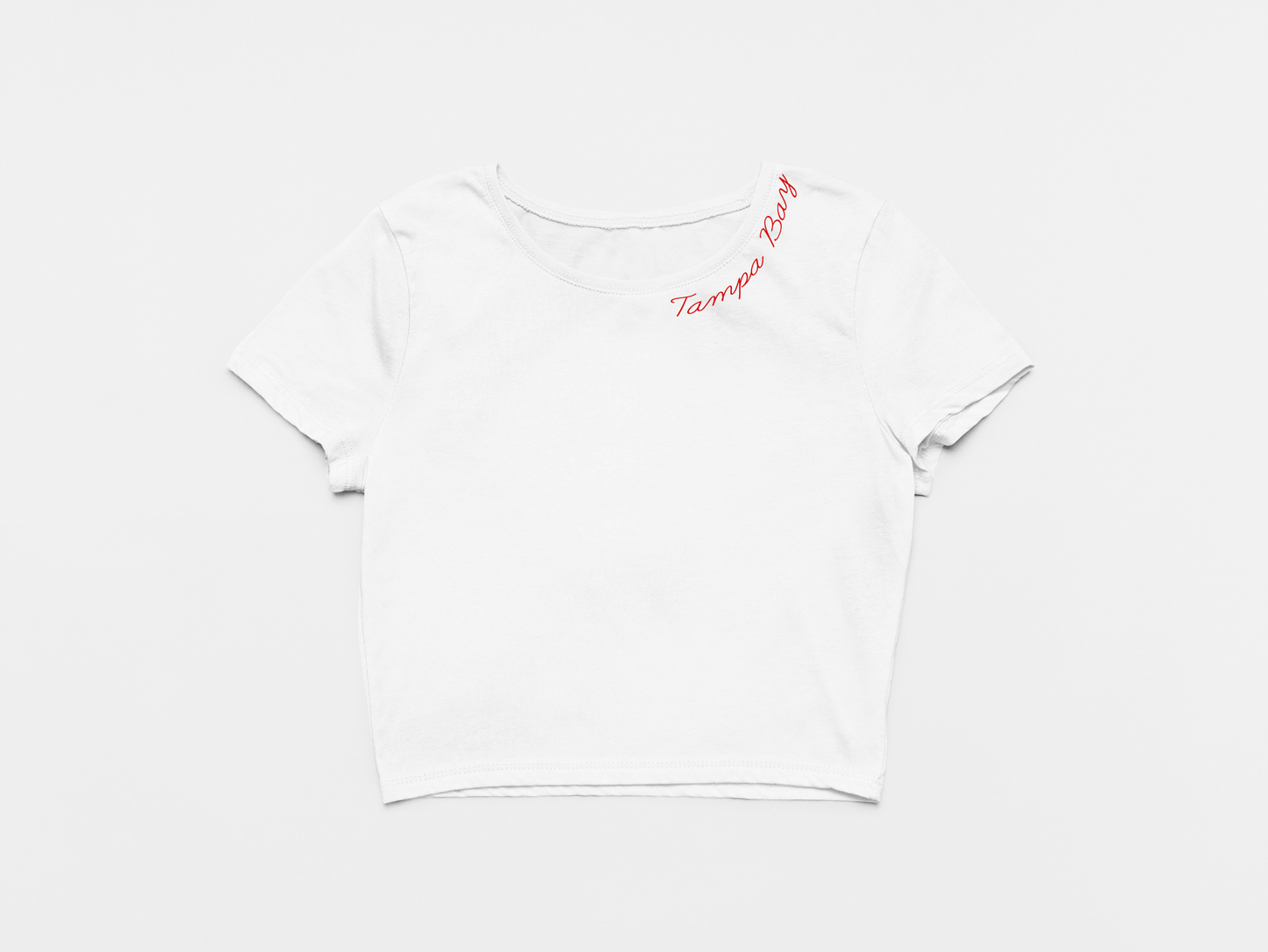 Tampa Bay Neckline - Women's White Crop Top
