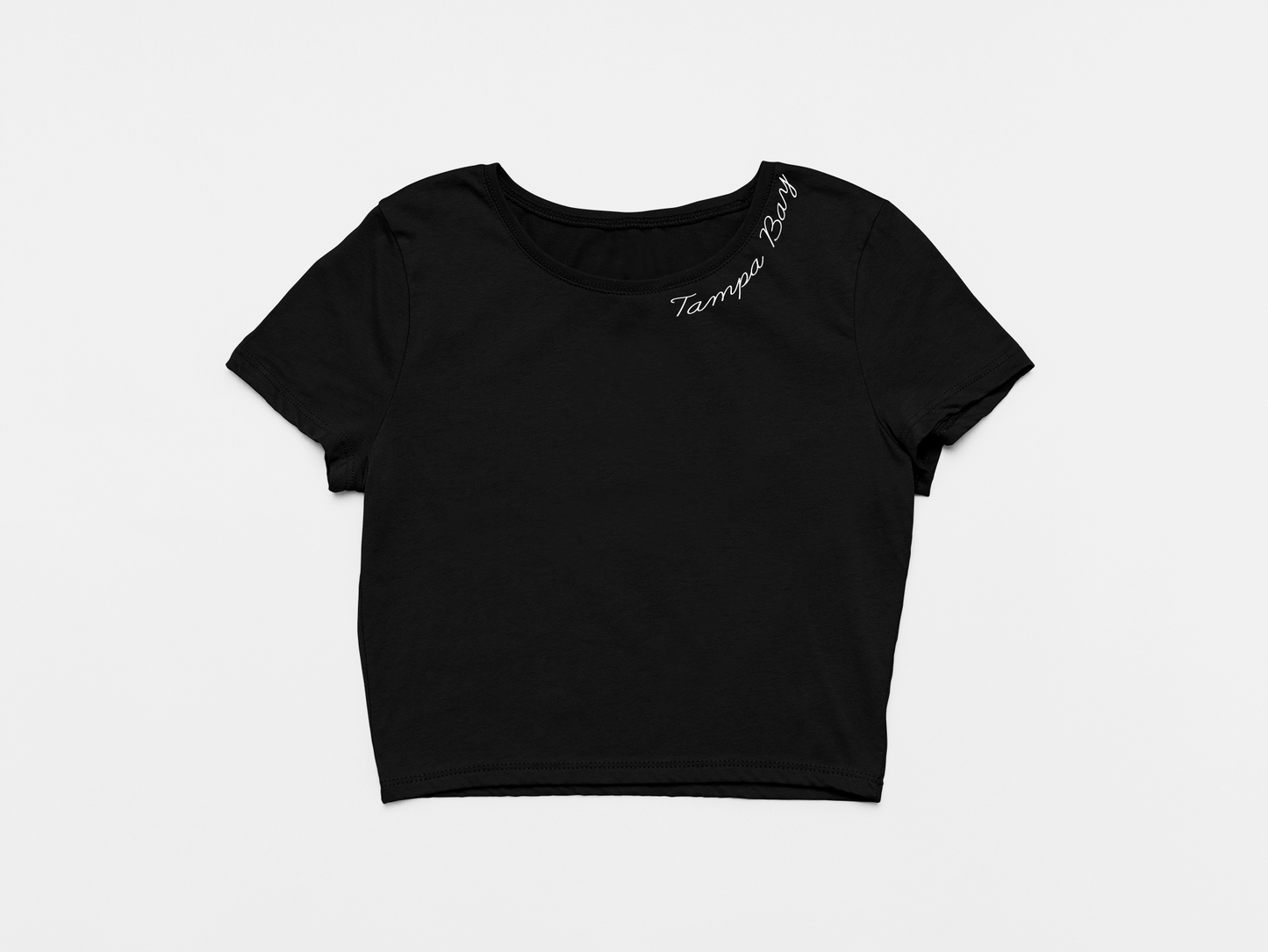 Tampa Bay Neckline - Women's Black Crop Top