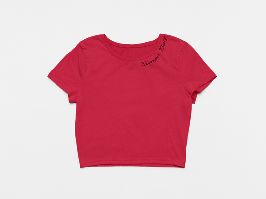 Tampa Bay Neckline - Women's Red Crop Top