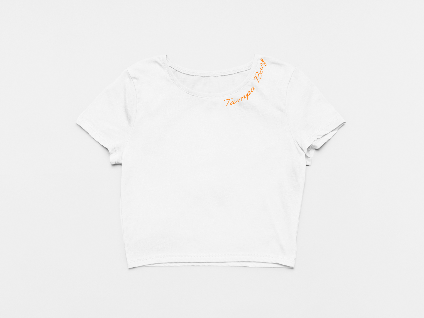 Tampa Bay Neckline - Women's White Crop Top