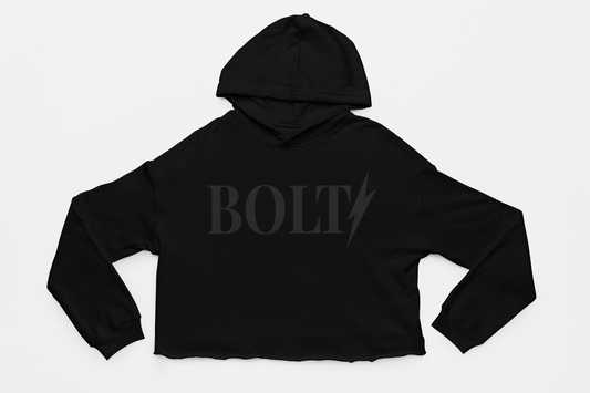 Bolt Embroidered Crop Hoodie