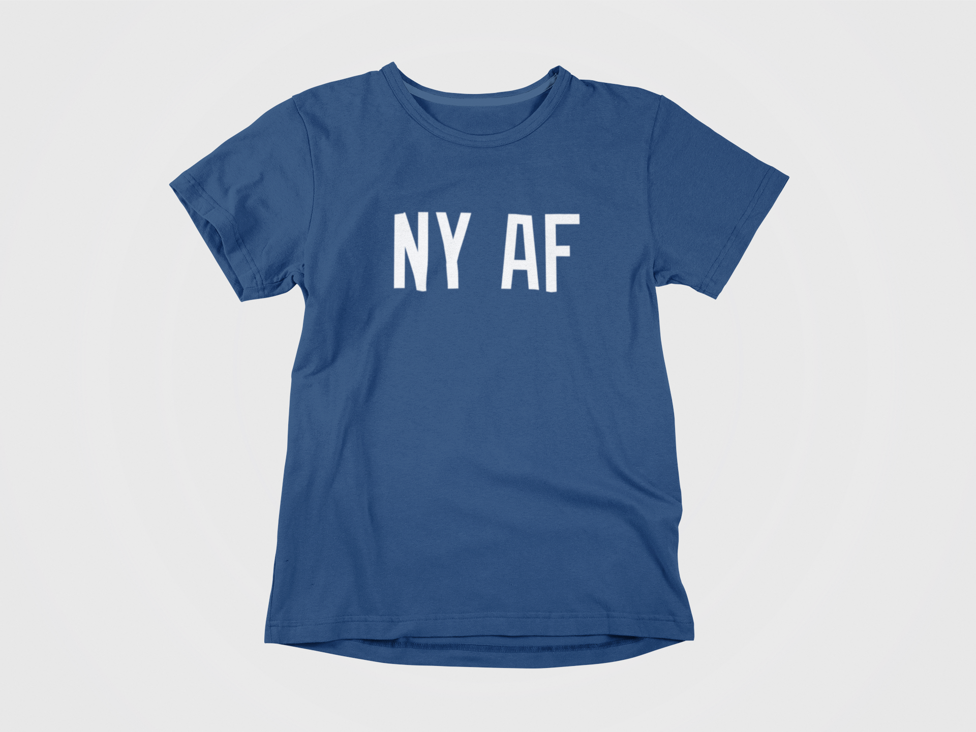 Front of shirt, navy shirt, white lettering, NYAF, NY AF, new york yankees, yankees, bronx